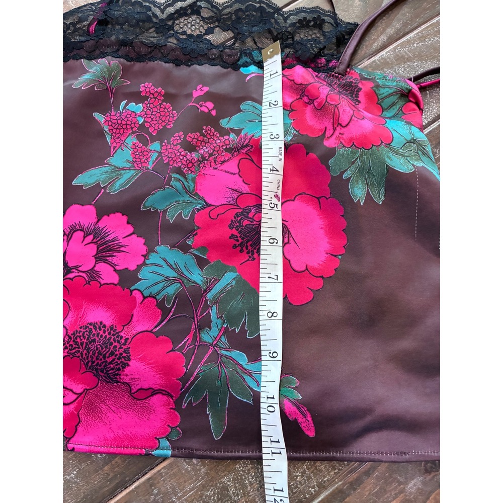 Free People Midnight Garden 2-Piece Set Satin Floral Cami Midi Skirt Brown M NEW - Picture 10 of 12